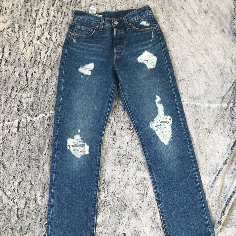 Distressed Blue Jeans